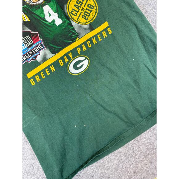 Brett Favre Green Bay Packers Hall Of Fame Graphic Shirt Mens M Green NFL Tee - Picture 4 of 10